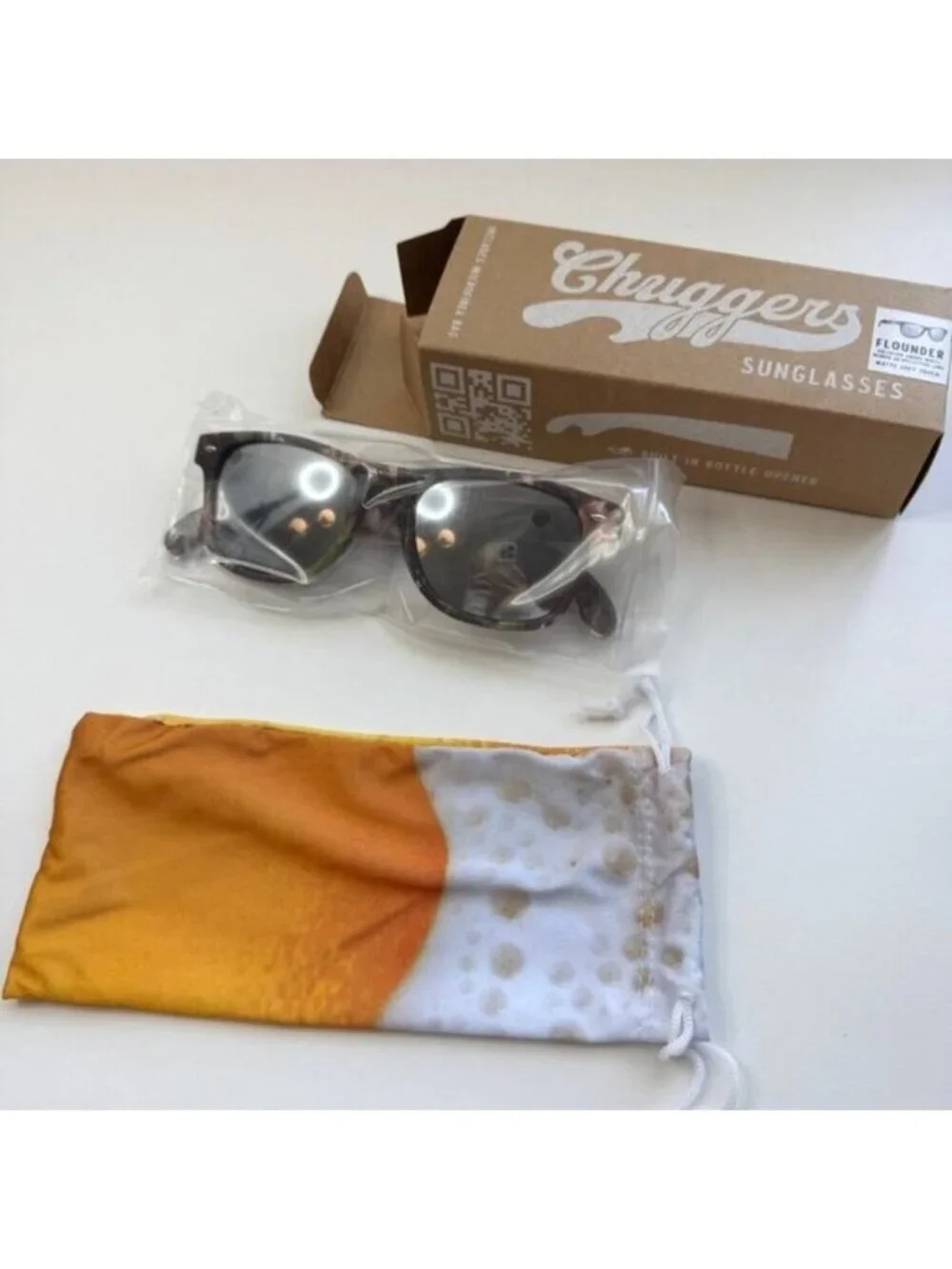 Chuggers Black Polarized Sunglasses with Built in Bottle Opener
